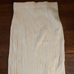 NWT Abercrombie Sz L Petite Cream Midi Skirt